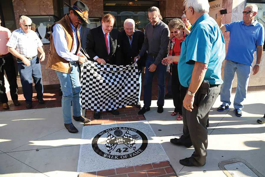 NC Auto Racing Walk of Fame downtown Mooresville NC