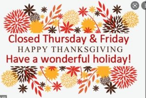 MCVB Office Closed in Observance of Thanksgiving